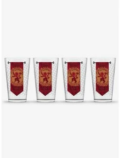 Glassware Game Of Thrones Lannister Banner Pint Glass 4 Pack