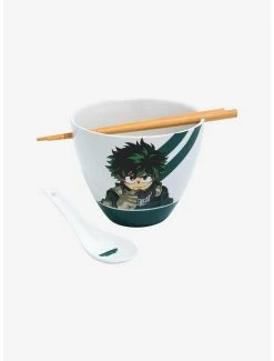 Ramen Bowls My Hero Academia Deku Ramen Bowl With Chopsticks And Spoon