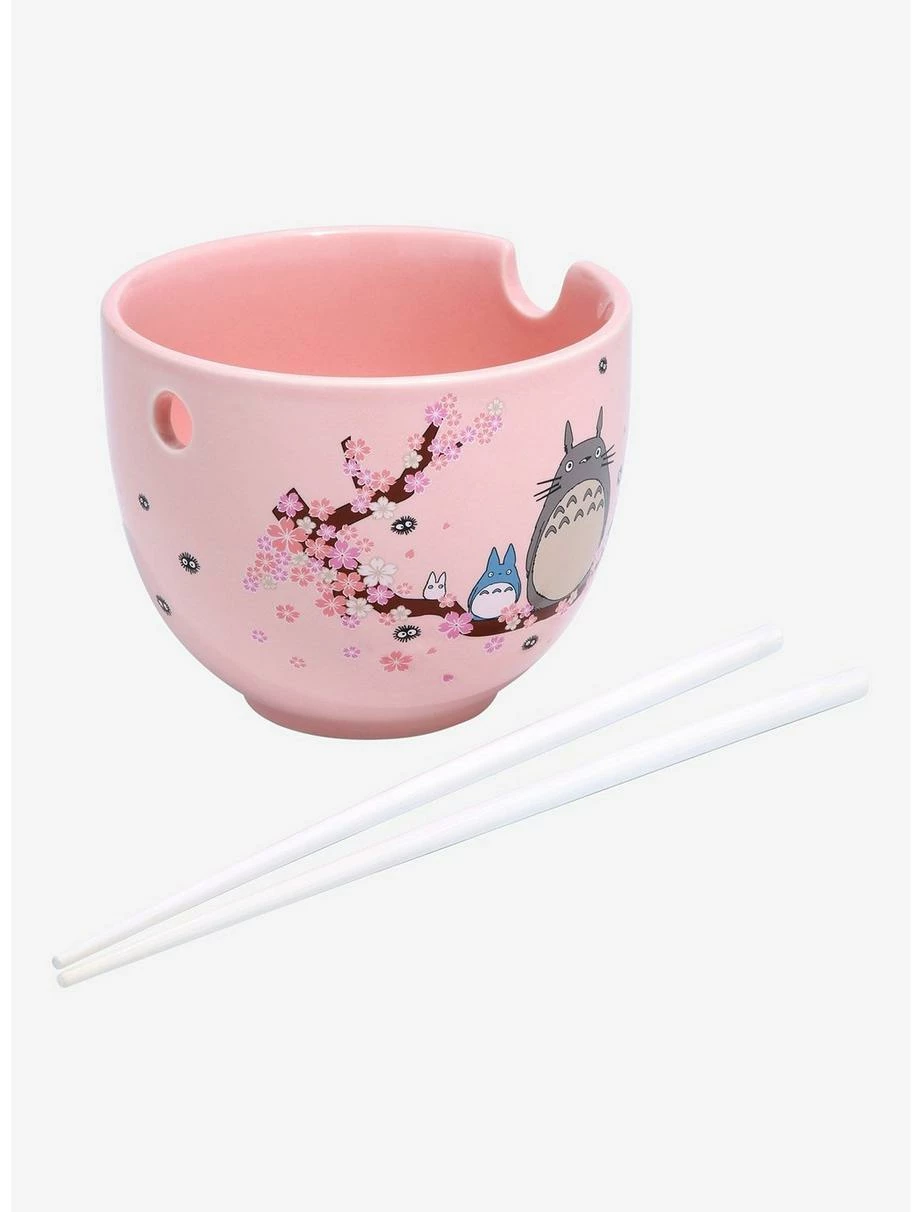 Ramen Bowls Our Universe Studio Ghibli My Neighbor Totoro Cherry Blossoms Ramen Bowl With Chopsticks - BoxLunch Exclusive 4 Ramen Bowls Our Universe Studio Ghibli My Neighbor Totoro Cherry Blossoms Ramen Bowl With Chopsticks - BoxLunch Exclusive - Image 2
