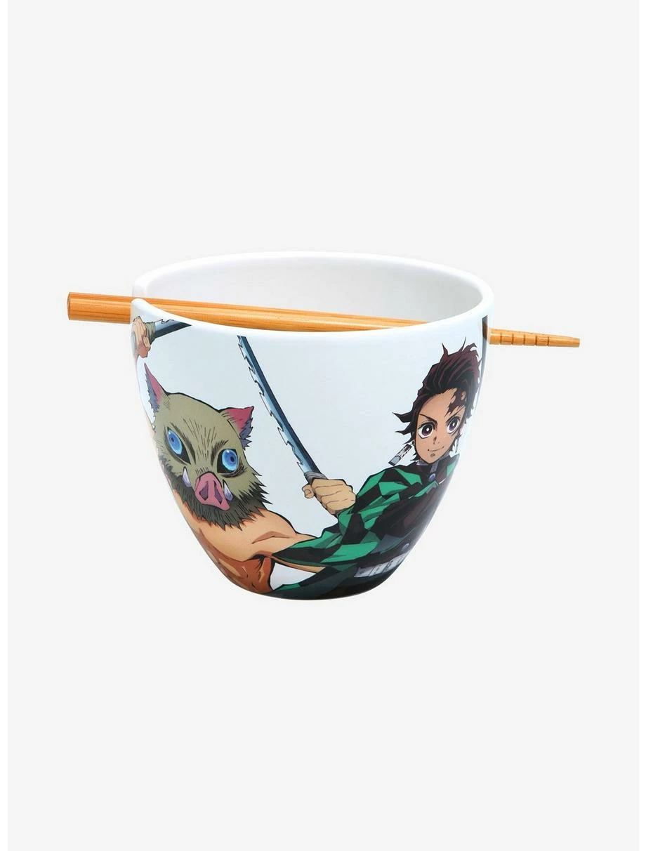 Ramen Bowls Demon Slayer: Kimetsu No Yaiba Group Portrait Ramen Bowl With Chopsticks 3 Ramen Bowls Demon Slayer: Kimetsu No Yaiba Group Portrait Ramen Bowl With Chopsticks