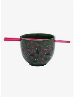 Ramen Bowls Studio Ghibli Kiki’s Delivery Service Jiji & Flowers Ramen Bowl With Chopsticks - BoxLunch Exclusive