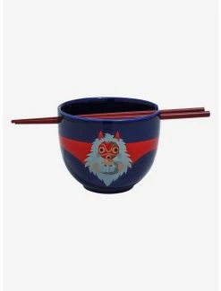 Ramen Bowls Studio Ghibli Princess Mononoke San Portrait Ramen Bowl With Chopsticks