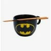 Ramen Bowls DC Comics Batman Bat Logo Ramen Bowl With Chopsticks
