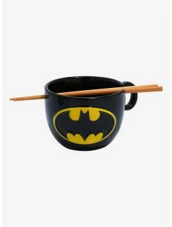 Ramen Bowls DC Comics Batman Bat Logo Ramen Bowl With Chopsticks