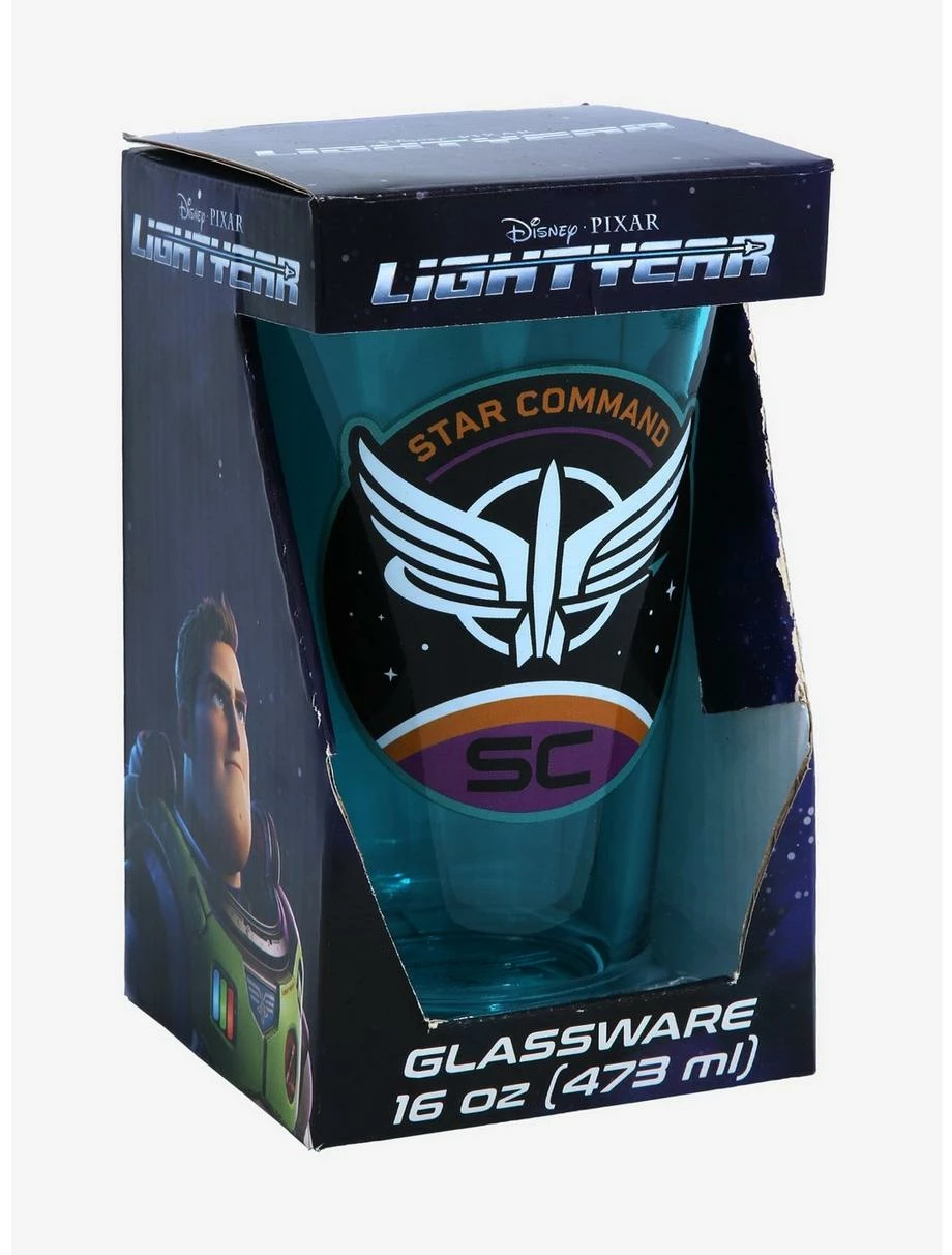 Glassware Disney Pixar Lightyear Star Command Logo Pint Glass - BoxLunch Exclusive 4 Glassware Disney Pixar Lightyear Star Command Logo Pint Glass - BoxLunch Exclusive - Image 2