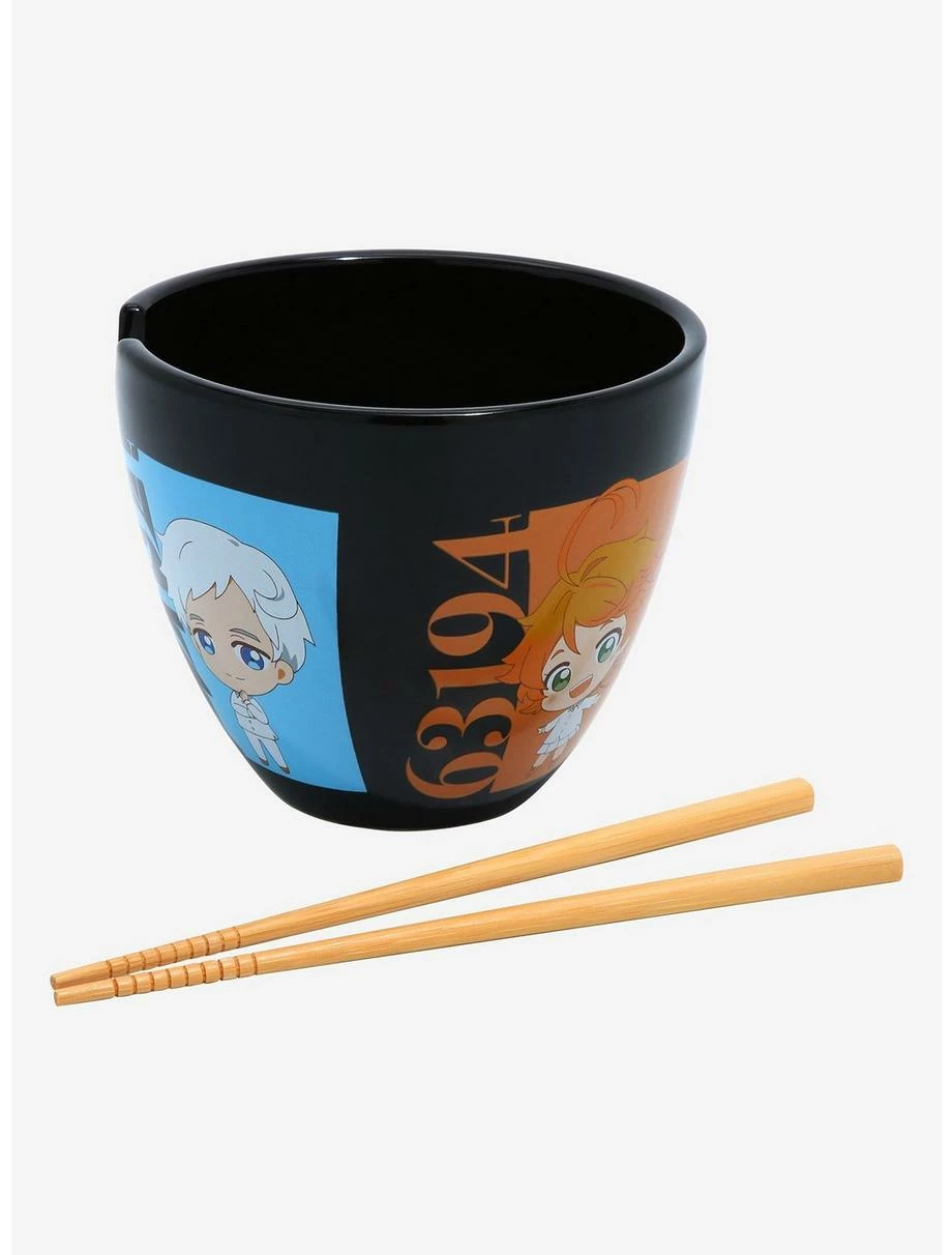 Ramen Bowls The Promised Neverland Chibi Characters Ramen Bowl With Chopsticks 4 Ramen Bowls The Promised Neverland Chibi Characters Ramen Bowl With Chopsticks - Image 2