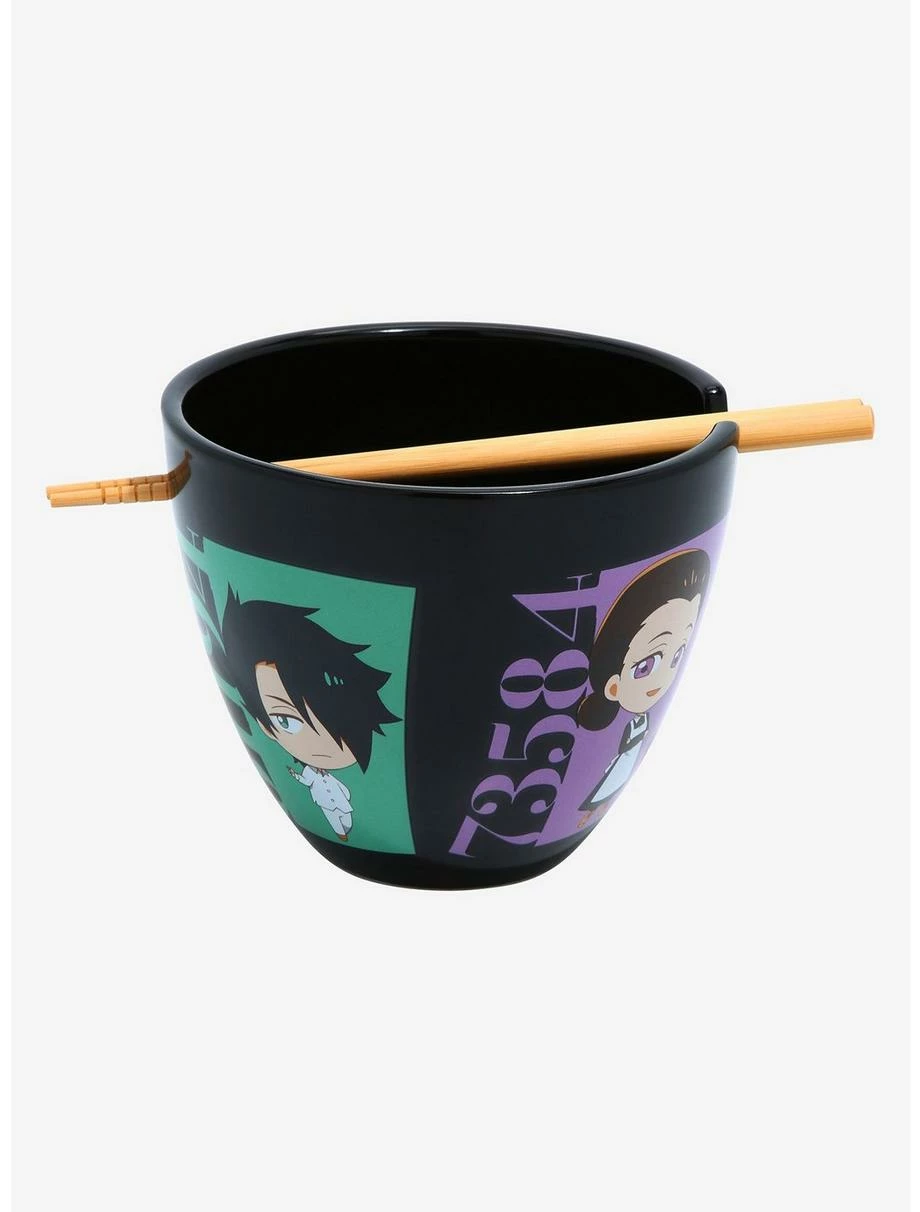 Ramen Bowls The Promised Neverland Chibi Characters Ramen Bowl With Chopsticks 3 Ramen Bowls The Promised Neverland Chibi Characters Ramen Bowl With Chopsticks