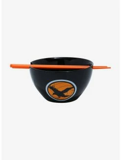 Ramen Bowls Haikyu!! Karasuno Crows Logo Ramen Bowl With Chopstick Set