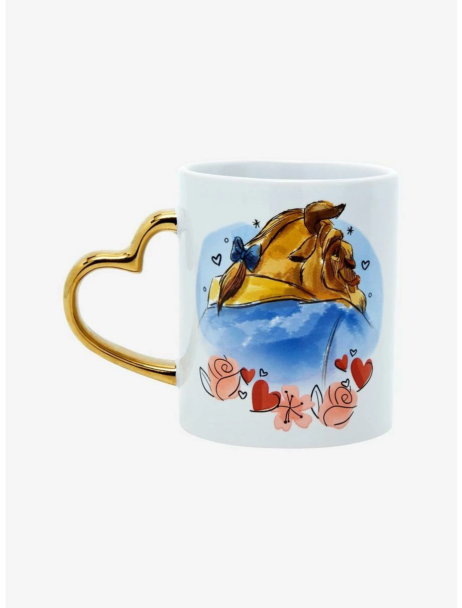 Mugs Disney Beauty And The Beast Belle & Beast Heart Handle Mug Set - BoxLunch Exclusive 5 Mugs Disney Beauty And The Beast Belle & Beast Heart Handle Mug Set - BoxLunch Exclusive - Image 3