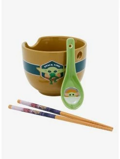 Ramen Bowls Star Wars The Mandalorian Grogu Snack Time Ramen Bowl With Chopsticks And Spoon -BoxLunch shop 19428703 av3