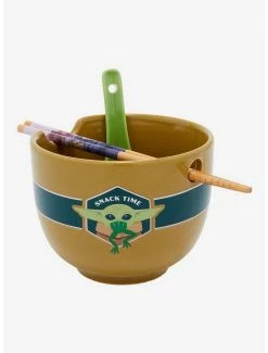 Ramen Bowls Star Wars The Mandalorian Grogu Snack Time Ramen Bowl With Chopsticks And Spoon