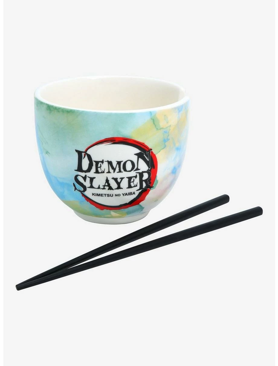 Ramen Bowls Demon Slayer: Kimetsu No Yaiba Group Portrait Watercolor Ramen Bowl With Chopsticks 4 Ramen Bowls Demon Slayer: Kimetsu No Yaiba Group Portrait Watercolor Ramen Bowl With Chopsticks - Image 2