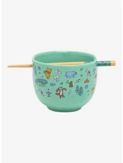 Ramen Bowls Disney Winnie The Pooh Icons Ramen Bowl With Chopsticks