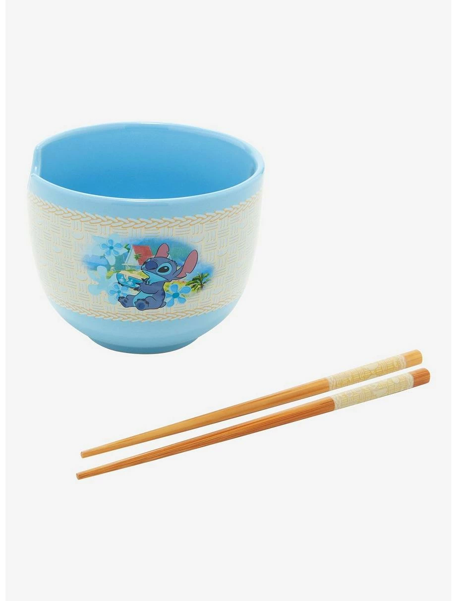 Ramen Bowls Disney Lilo & Stitch Beach Noodles Ramen Bowl With Chopsticks 4 Ramen Bowls Disney Lilo & Stitch Beach Noodles Ramen Bowl With Chopsticks - Image 2
