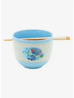 Ramen Bowls Disney Lilo & Stitch Beach Noodles Ramen Bowl With Chopsticks
