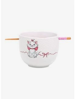 Ramen Bowls Disney The Aristocats Marie Bow Ribbon Ramen Bowl With Chopsticks